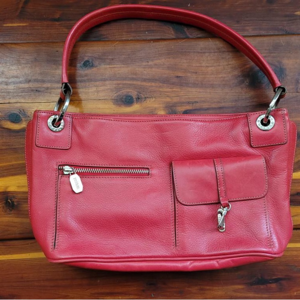 Red Leather Prüne Purse
